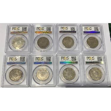 PCGS AU 明治三年、四年五十钱龙8枚